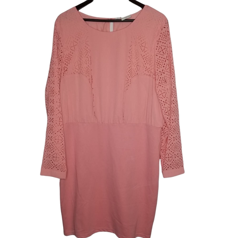 Junarose Plus Size Dress JR Blanchefleu Shape Dress-K LongSleeve  Size 46 Pink